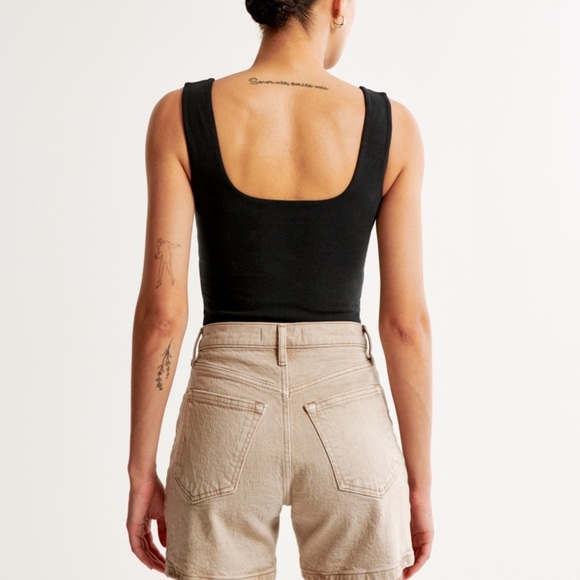 Abercrombie Cotton Blend Seamless Fabric Square Neck Tank Top - Picture 5 of 7